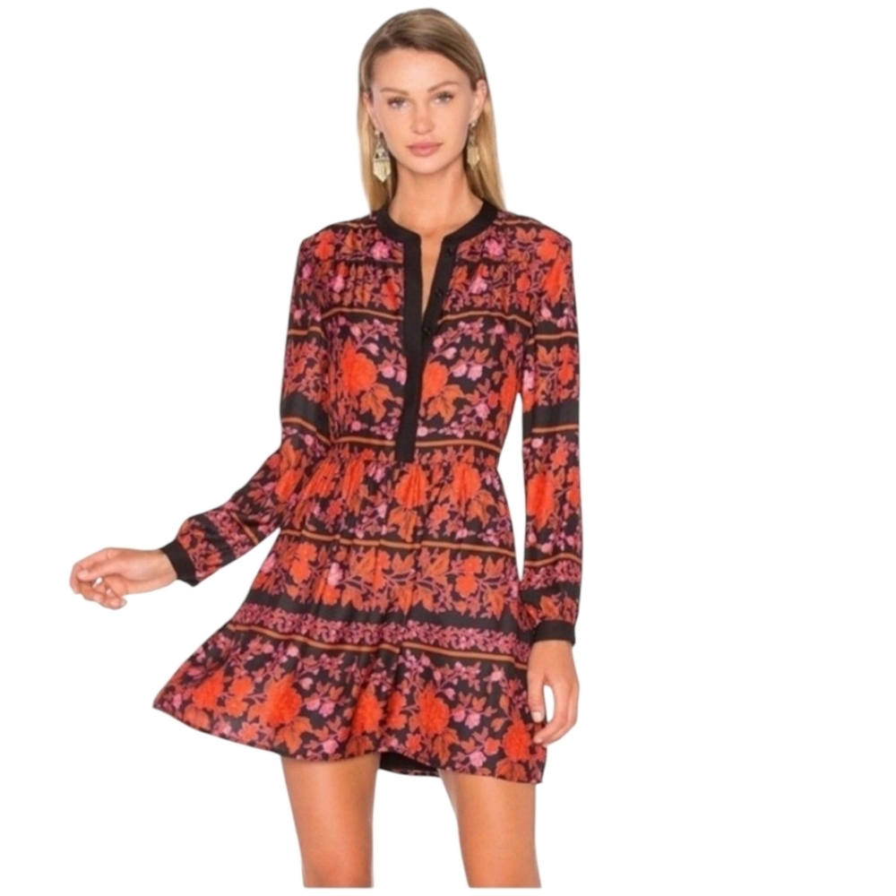 Cupcakes & Cashmere Revolve Mini Dress Small Red Natalie Baby Doll‎ Boho NWT